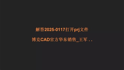 博克CAD解答2025-0117打开prj文件