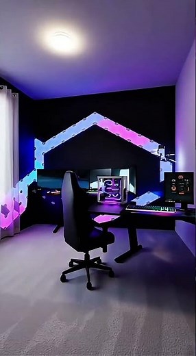 This GLOWING CLOUD CEILING Gaming Room is Insane! ✨