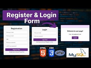 Register & Login Form using PHP MySQL | HTML CSS Authentication System