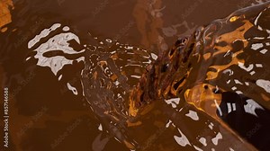 lose up Chocolate Liquid Drip falling. 3D animation with alpha matte.