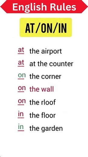 Mastering Prepositions: Correct Usage of At, On, and In #english #speakconfidentenglish #esl