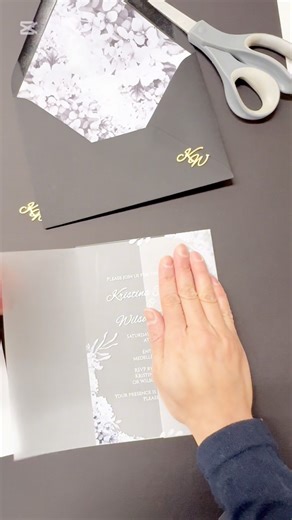 Stephita Wedding Invitations on Instagram: "Wrapping an acrylic wedding invitation with vellum paper and then tying a sleek black bow around to close the card! #weddinginvitations #acrylicinvitations #acrylicinvitation #weddinginvites #torontoweddings"