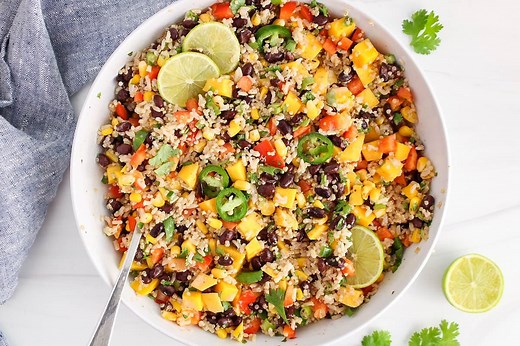 Brown Rice and Quinoa Salad (Southwestern Style) - Plant Based Jess