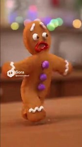 Ginger bread man scared #shorts #sora