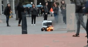Delivery Robot Spontaneously Bursts Into Flames