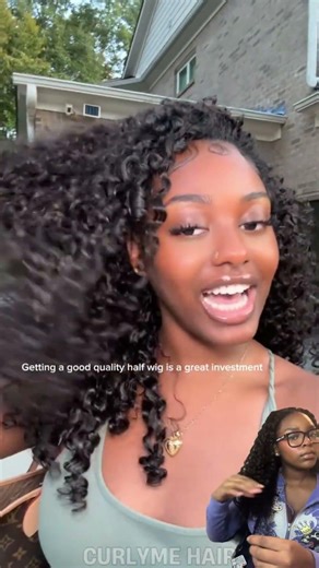 No sew-ins, this half wig is way easier and quicker to install.#curlymehair #curlyhair #wigs #fypシ