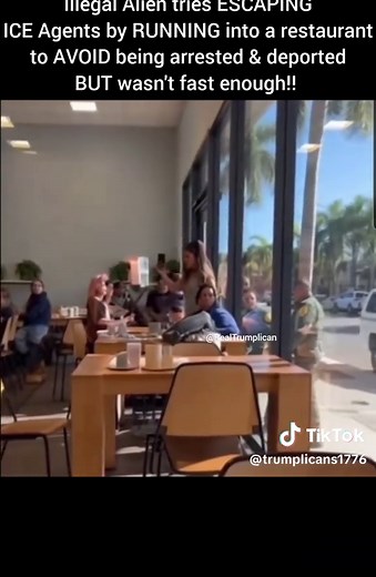 Illegal Alien tries ESCAPING ICE Agents by RUNNING into a restaurant to AVOID being arrested & deported BUT wasn't fast enough!! Please don't Forget to FOLLOW us on Facebook & Instagram @ Realtrumplican #ice #running #restaurant #illegal #news