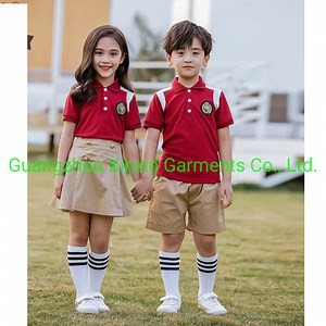 [Hot Item] Summer School Sports Uniform Unisex Polo Shirt Sets for Kindergarten and Primary School Boys and Girls (U171)