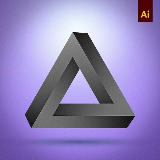 Penrose triangle optical illusion | Illustrator tutorial