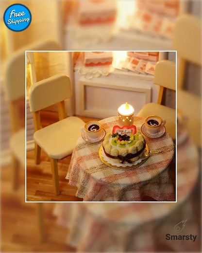 DIY Wooden Mini Doll House Kit With Furniture For Children