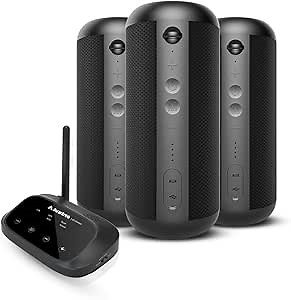 Avantree Harmony - Multi-Room Wireless Speaker System for TV & Outdoors - Ideal for Wired Audio Sources - Each Speaker Can Be Used Independently