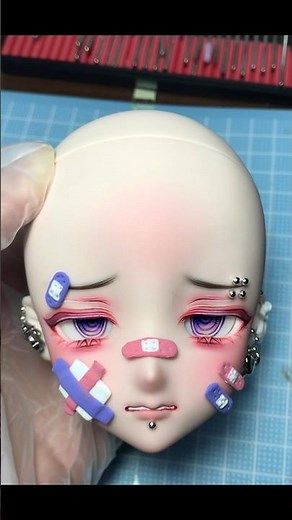 ↑メイクする。 #bjd #bjddoll #doll #dollfiedream #dollmakeup #bjdmakeup #ドール #ddh #makeup #ドールメイク #メイキング