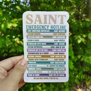 Saint Emergency Hotline Sticker or Magnet: Catholic Gift for All Saints Day, Christmas, Confirmation - Etsy