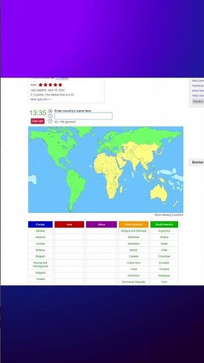 Naming all countries SPEEDRUN #geography #speedrun #jetpunk