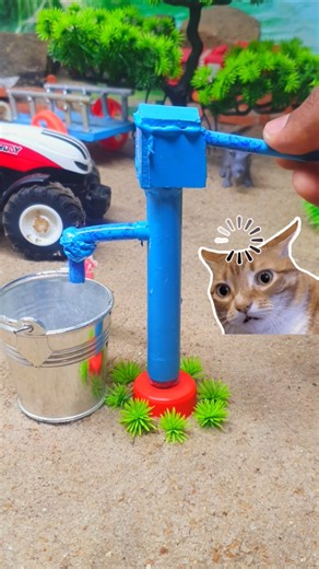 mini hand pump water with asmr sound🚜💯 #asmr #handpump #experiment