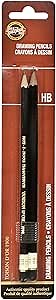 Koh-I-Noor Toison d'Or Graphite Pencil, HB Degree, 2 Pack (FA1900.HBBC) , Black