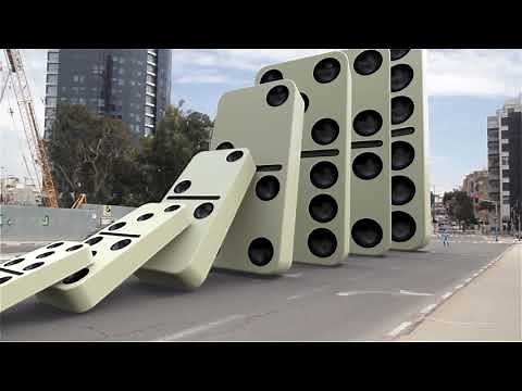 Domino Effect - The largest domino simulation V4 on a Real Footage