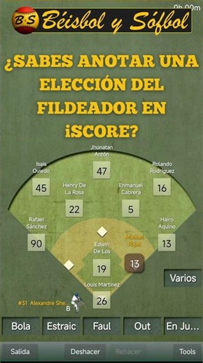 ⚾️🥎 Aprende como anotar un Fielder’s Choice o Elección del fildeador en iScore para Béisbol o Sófbol