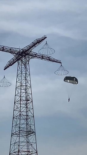 This is the 250 foot tower at Fort Benning at the Airborne Jump School. During training they drop you from the tower to simulate the final landing and the 5 points of contact practice when you land. Stand in the door. Hooah. #airforce #army #airborne #marines #freedom #c130hercules #vetradiosyndicate #usmc #infantry #firefight #jdvance #specialforces | Vet Radio Syndicate