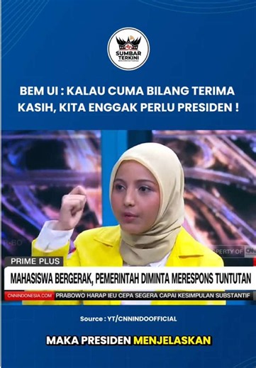Fatimah Azzahra BEM UI Kritik Respons Pemerintah