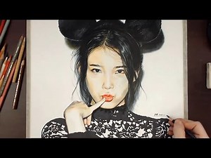 Drawing IU 아이유 그리기 using colored pencil (time-lapse) | drawholic