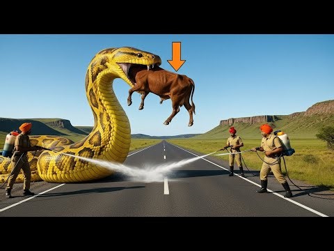 Heroes Save Hyperactive Mother Cow from Giant Python’s Terrifying Attack 🐍 Apex Rescues