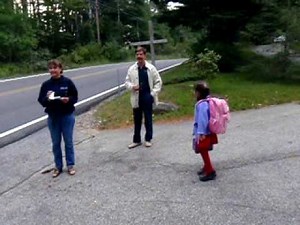 Emma's First Day of School, off to Kindergarten on the bus!!!! P8280001