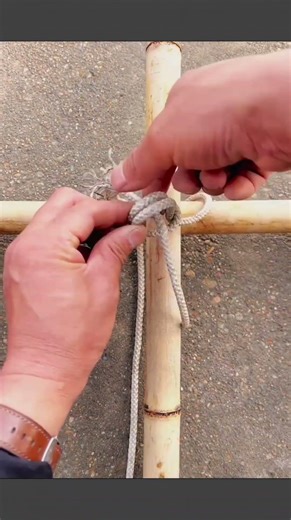 Crossed fixed knot tutorial for strong & secure rope binding #knotskills #ropework #DIYtips #shorts