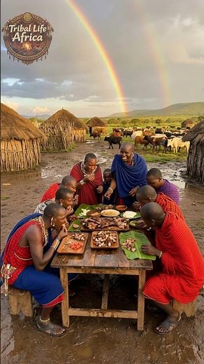 Maasai Tribal Cooking – Nyama Choma Feast in the Rain (Authentic African Village Life)