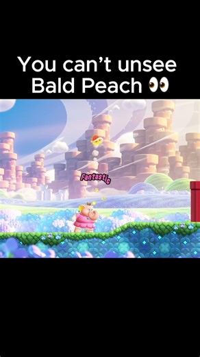 Bald Peach tossing a shell in Super Mario Bros Wonder #mario #nintendoswitch #nintendo