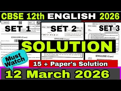 Cbse Class12th English Solution 2026|English Complete solution 2026| English Class12th Solution 2026