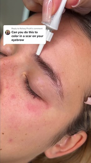 Replying to @Kelsey Pruitt Brow lamination to hide a brow scar! Brow scars are sooo common, always the corner of a coffee table 🤣🫠