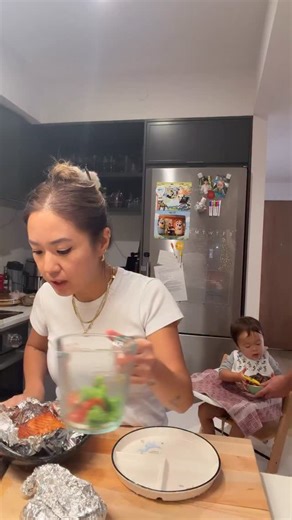 Esther Choi on Instagram: "What a typical dinner at our home looks like. 💛 Leon will eat this and followed by a huge bowl of fruit- right now he is super into razzies and pom poms. Hope this inspires you to cook healthy food for your kiddos! #dinnertime #toddlerfood"