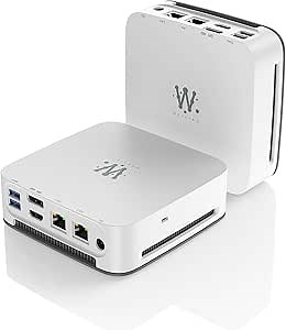 WEELIAO Mini PC Windows 11 Pro, Dual LAN Micro Computer in White Intel 12th Gen N95(up to 3.4GHz)，16GB RAM/512GB M.2 SSD, 4K UHD for Business Home Office