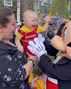 758K views · 10K reactions | It only took 2 seconds for Mickey to win this baby over | Lessons Learned In Life | Facebook