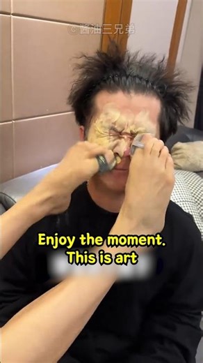 Doing Friend's Makeup with Foot