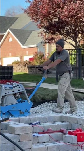 Behind the scenes from this Unilock paver patio Installation.