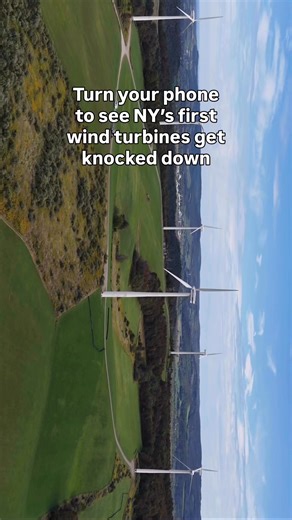 🔗 https://l.syracuse.com/4zezud After 25 years, New York’s first commercial wind farm reached the end of its useful life, according to owner EDP Global. So crews celebrated the end of giants with a literal bang. 🌬️💥 Seven wind turbines at Madison Wind Power in Madison, New York, were demolished on Wednesday. The turbines, which were more than 200 feet tall, were blown up one after another. Turn your phone to see a spectacular video of the massive turbines getting blasted down. Tap the link ab