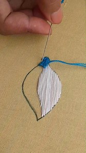 Leaf flower hand embroidery 🪡🌺 | Basic Embroidery ABC