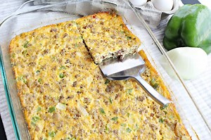 Sausage, Egg and Cheese Egg Bake