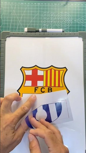 DIY FC Barcelona Logo Sticker Crafting! ⚽🔴🔵 #shorts