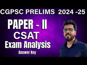 CGPSC || CSAT || Answer Keys || Math || Reasoning