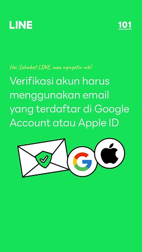 Verifikasi Akun LINE menggunakan Email Google atau Apple ID