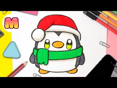 How to Draw a Kawaii Christmas Penguin Step by Step 🐧 | Easy Tutorial for Beginners 🎨