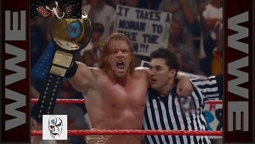 王中王大锤Triple H首次问鼎WWF冠军时刻-1999击败Mankind