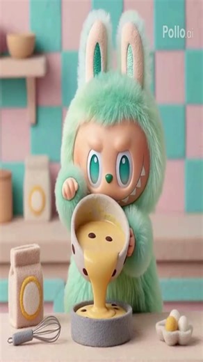 Labubu Baking Chocolate Cake 🍫 | Cute Toy Kitchen Short