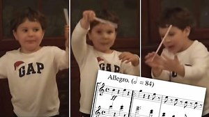Toddler conducts Beethoven’s Fifth Symphony with the skill of a professional maestro