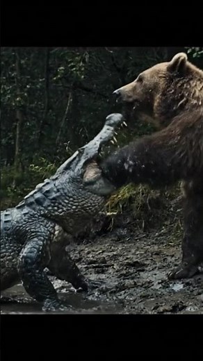 Crocodile / Bear Fight | Wild Animal Battle caught on camera