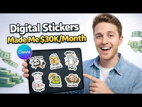How to Make Digital Stickers in Canva - Part 1 (Canva Tutorial)