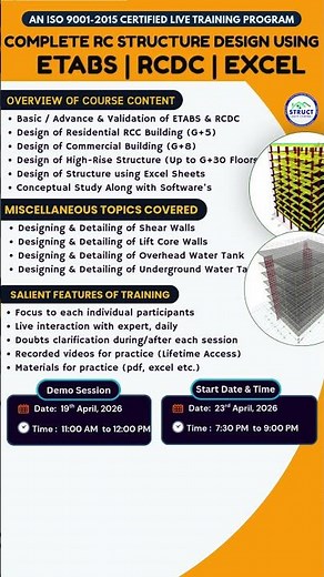 ETBAS Live Training Program B20 - P1 #etabs #etabstutorial #rccdesign #safe #structuredesign
